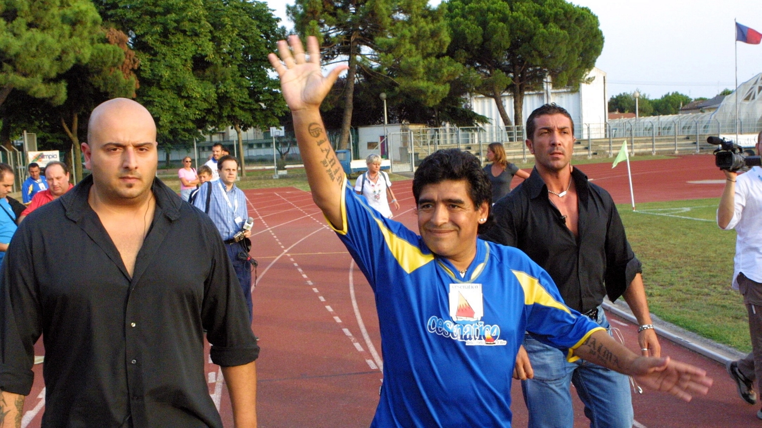 Maradona a Cesenatico, era l'estate del 2005 (foto Ravaglia)
