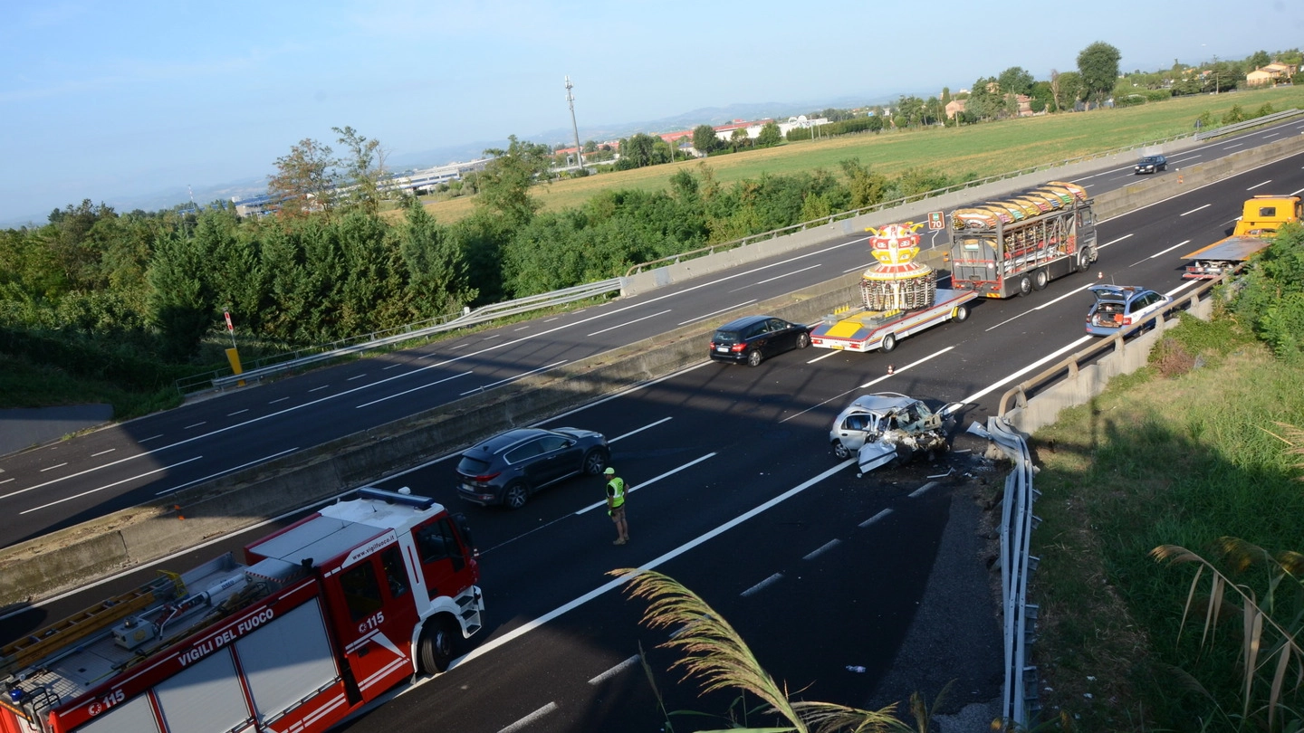 Incidente mortale in A14 tra Cesena e Forlì (foto Salieri)
