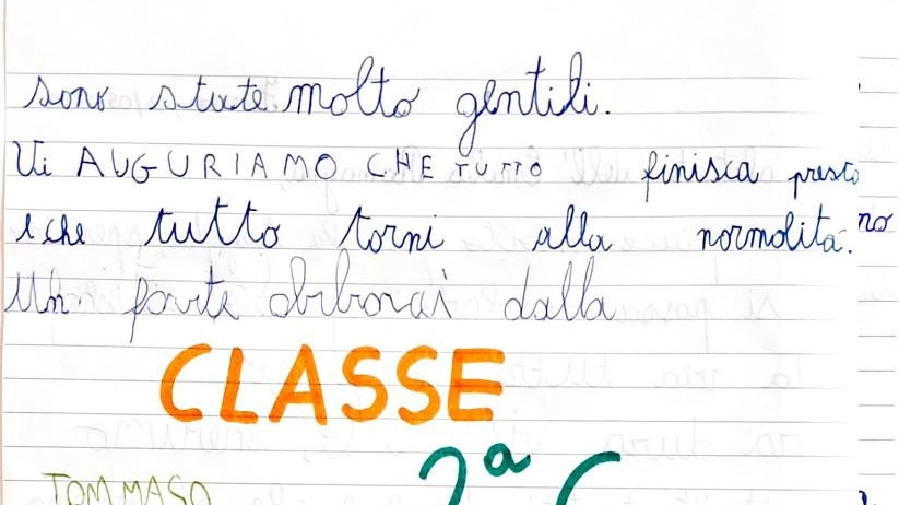 Lettera dagli  scolari fiorentini:   "Vi siamo vicini"