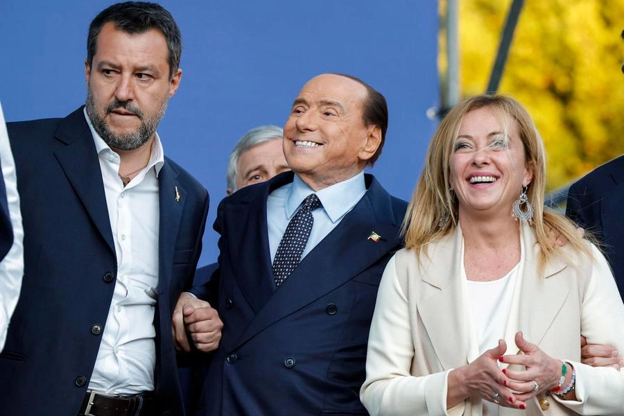 Matteo Salvini, Silvio Berlusconi, Giorgia Meloni (Ansa)