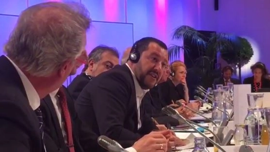 Il battibecco tra Salvini e Asselborn a Vienna (Facebook)