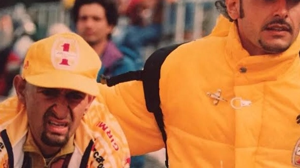 Marco Pantani con Fausto Pezzi, figlio di Luciano