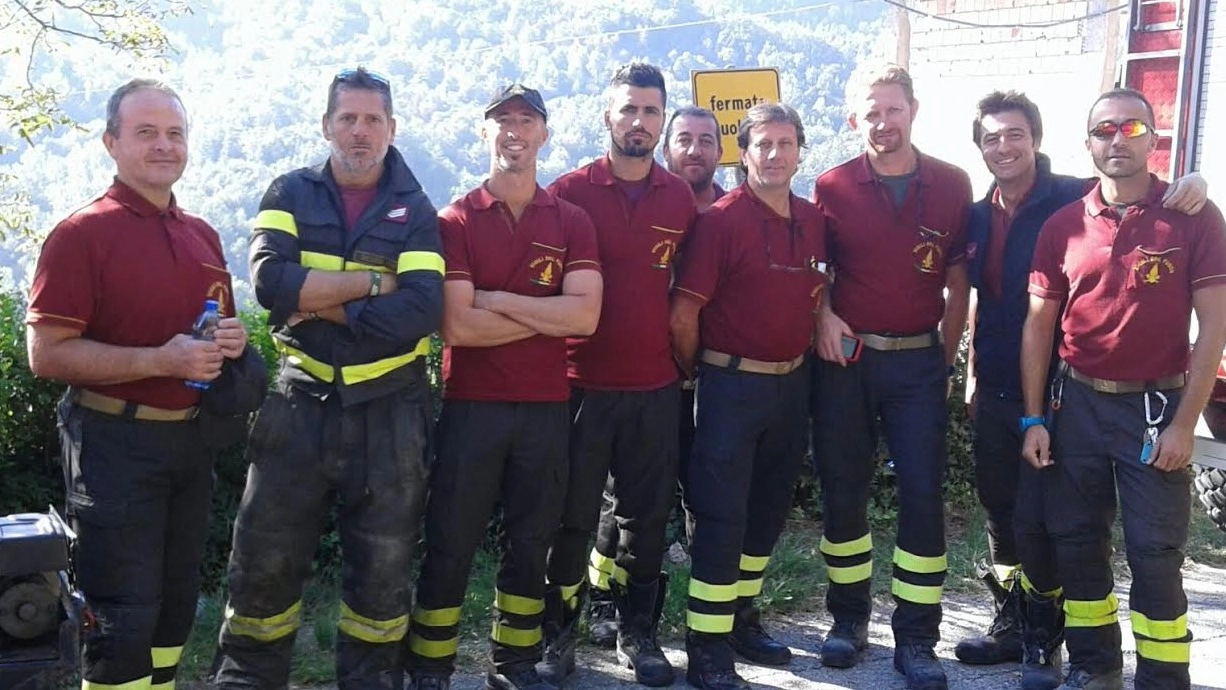 La squadra dei vigili del fuoco reggiani sul terremoto