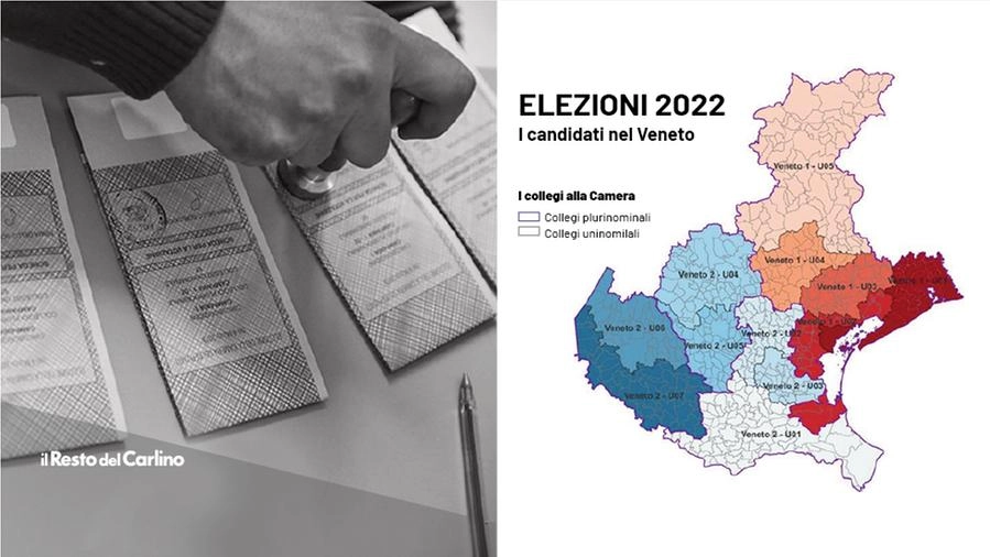 Elezioni 2022, i collegi del Veneto