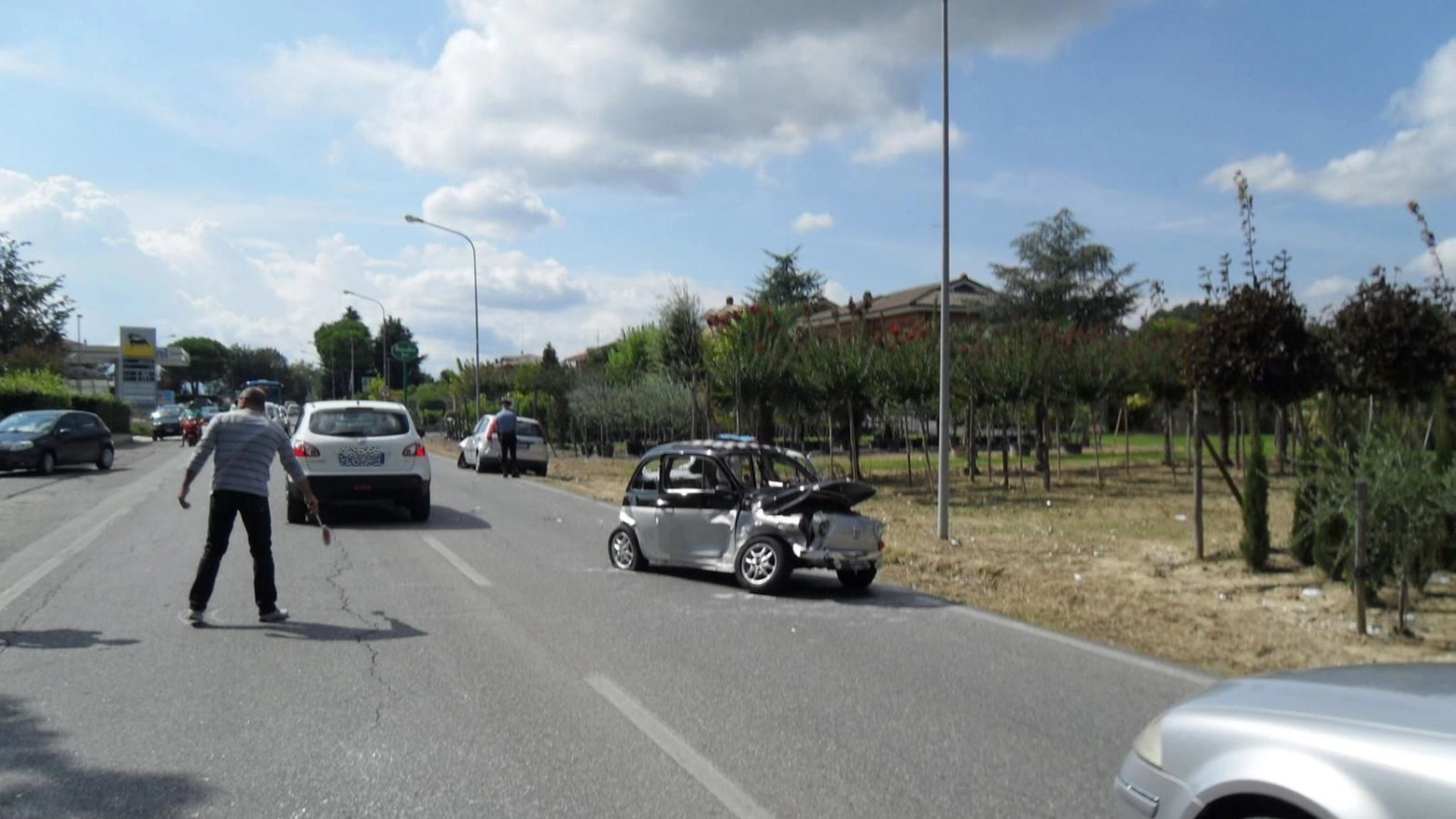 Montegiorgio (Fermo), incidente sulla Faleriense (Foto Carassai)