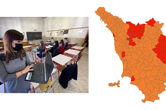 Le zone rosse della Toscana arancione. Fonte mappa: Regione Toscana