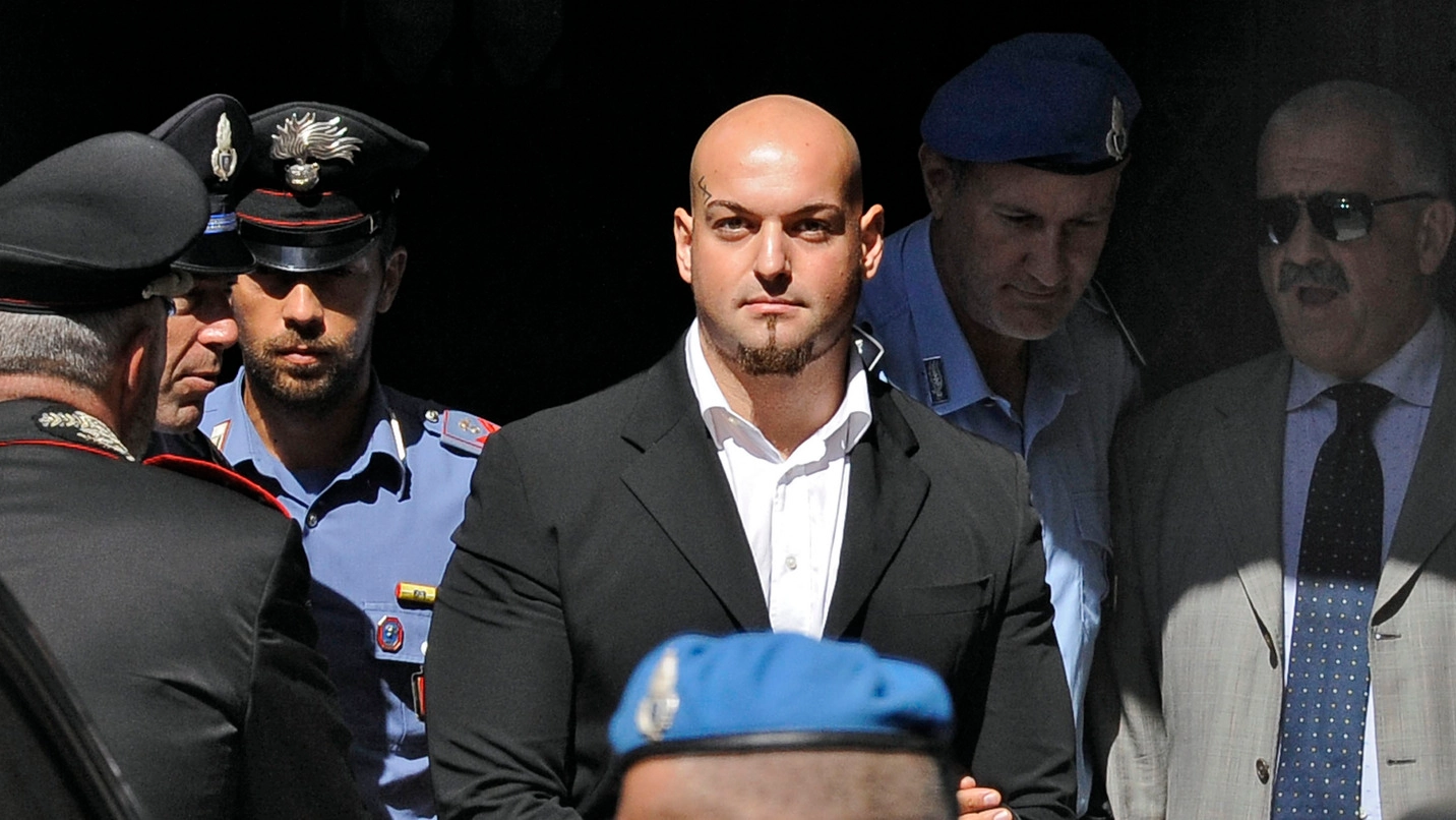 Luca Traini in tribunale a Macerata per il processo in corte d’assise