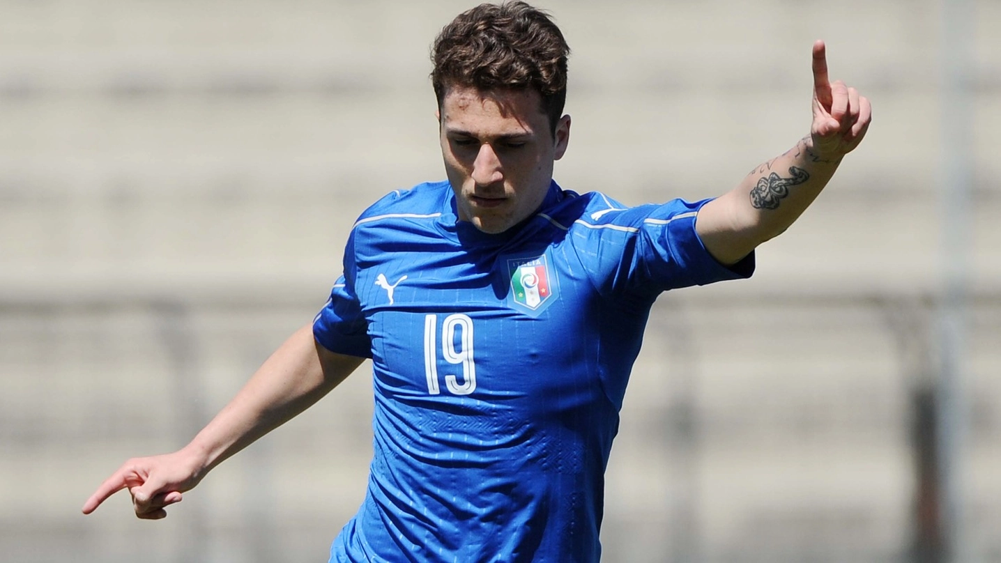Il giovane del Brescia Leonardo Morosini con la maglia della Nazionale italiana under 20