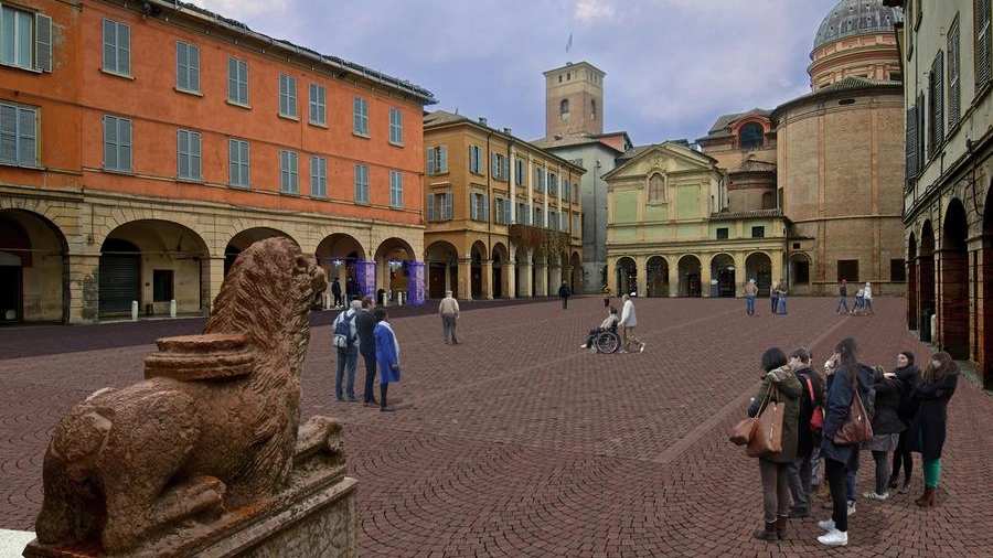 Un rendering della futura piazza San Prospero