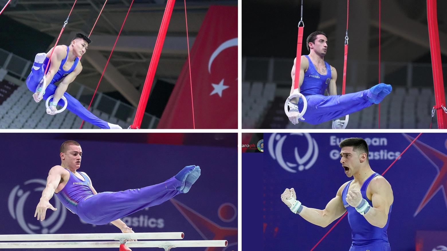 Matteo Levantesi, Mario Macchiati, Lorenzo Casali e Carlo Macchini oro ai campionati europei di ginnastica in Turchia