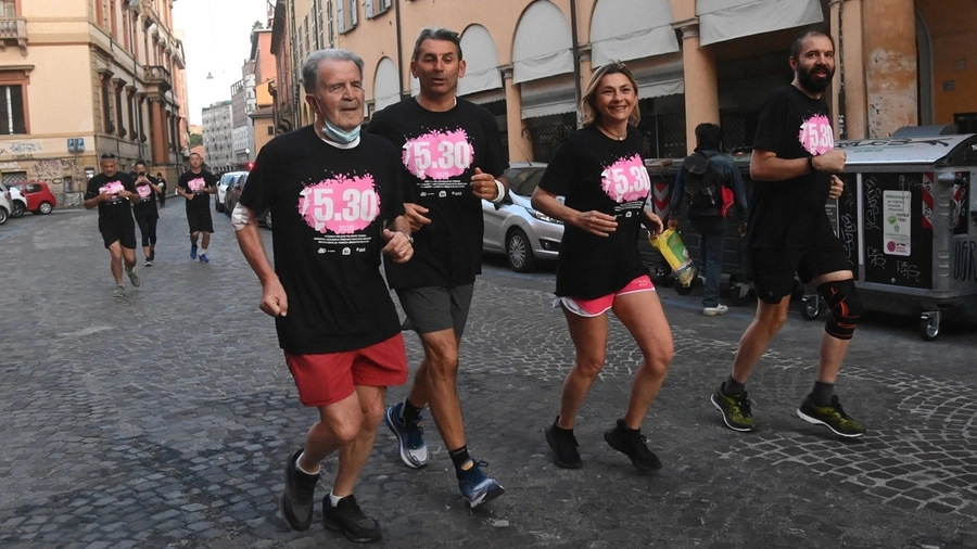 Bologna, Romano Prodi alle Run 5.30