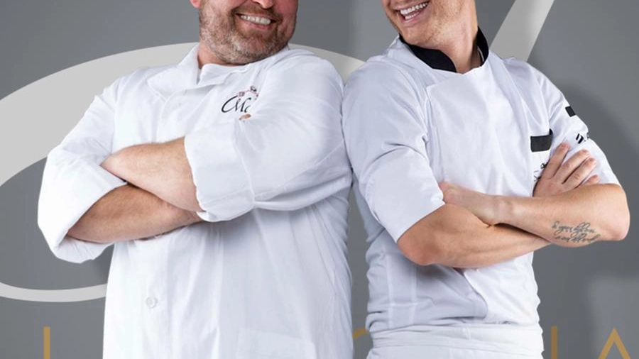Lo chef Simone Finetti (a destra) con l’amico macellaio Cristian Capucci