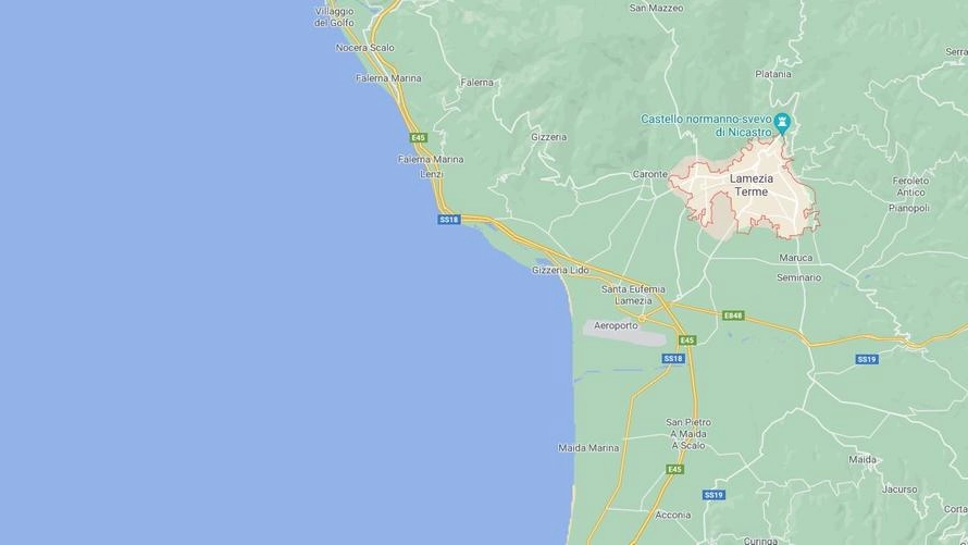 La costa calabra teatro del terremoto (Google Maps)