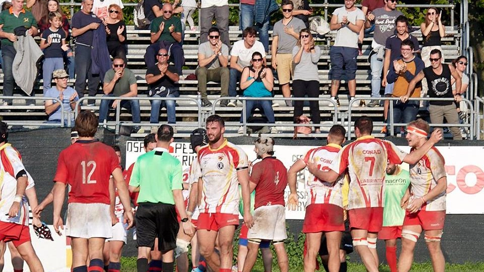 La Pesaro Rugby esulta al Toti Patrignani