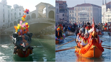 Carnevale di Venezia 2024, la Pantegana dà il via alla grande festa: lo spettacolo della regata sul Canal Grande