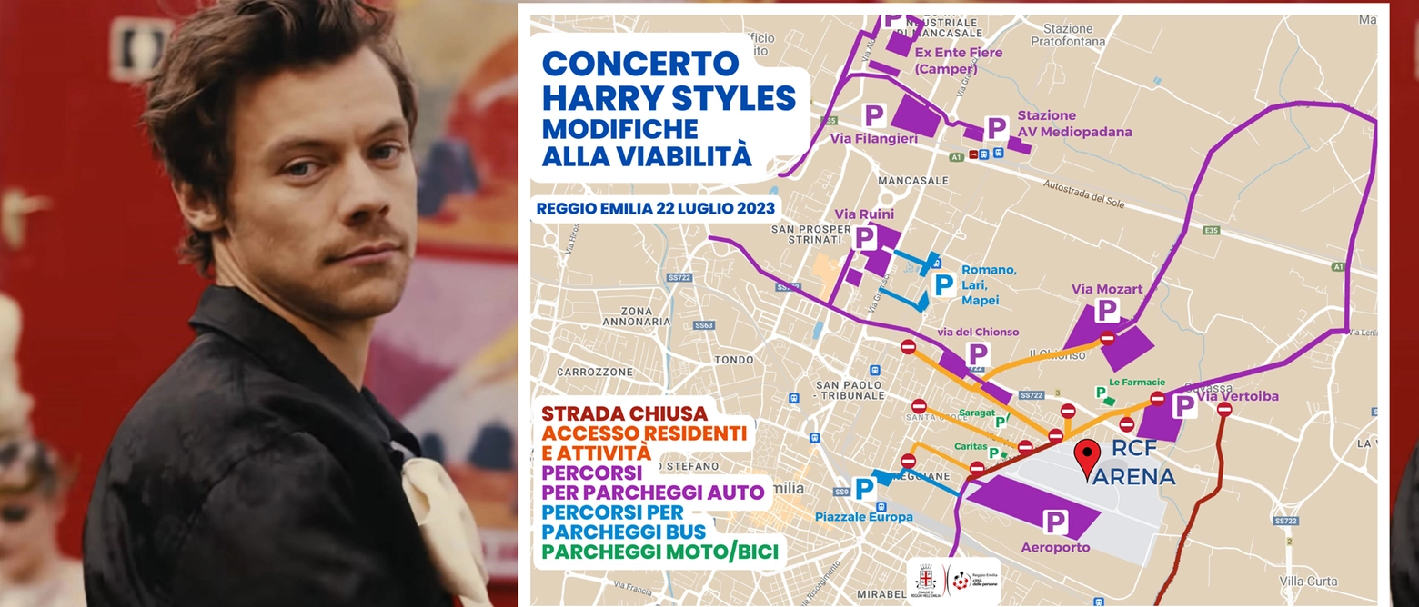 Concerto di Harry Styles a Reggio Emilia: come arrivare ai parcheggi