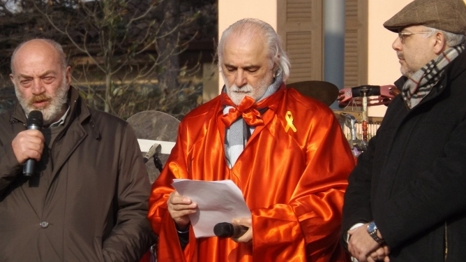 Cento: Toni Capuozzo (Mediaset), Ivano Manservisi e il sindaco Piero Lodi