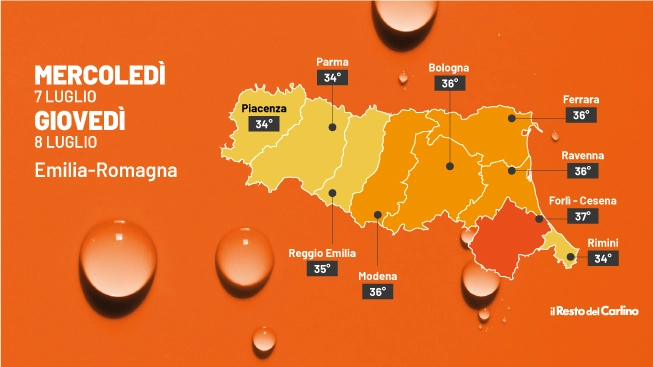 Caldo in Emilia Romagna: le temperature massime previste città per città