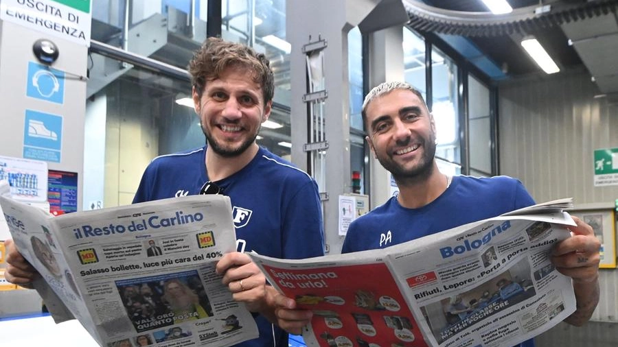 Stefano Mancinelli e Pietro Aradori in visita al Carlino (Foto Schicchi)