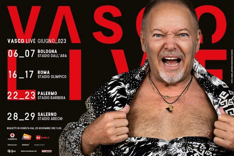 Ritorna negli stadi Vasco Rossi, con il suo nuovo tour annunciato per l'estate 2023