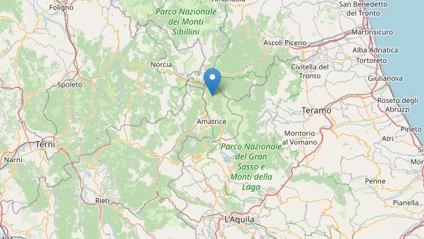 Terremoto di magnitudo 3 ad Accumoli (Rieti) sentito anche nell'Ascolano (OpenStreetMap)