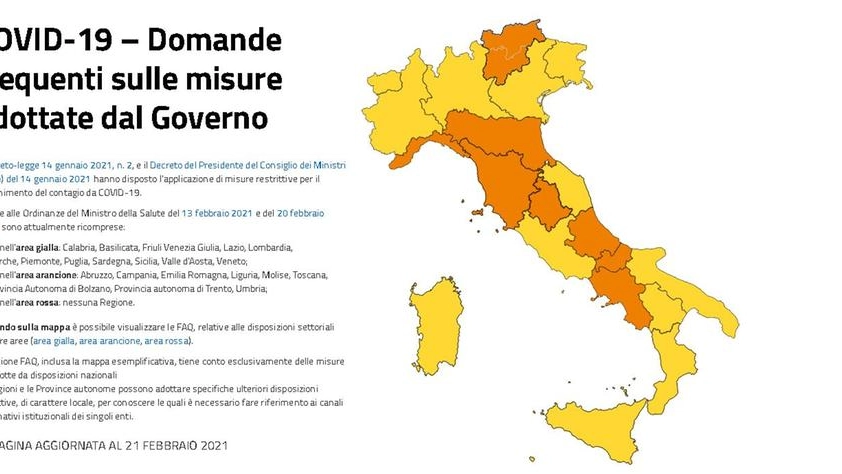 La mappa delle zone di rischi in Italia