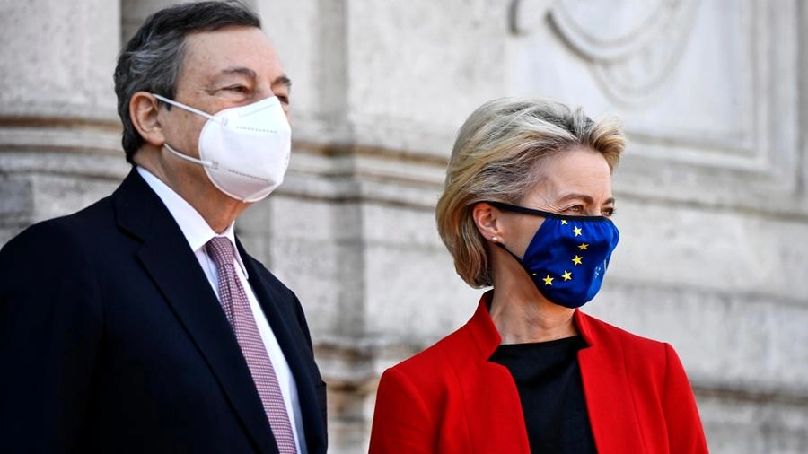 Mario Draghi e Ursula von der Leyen 