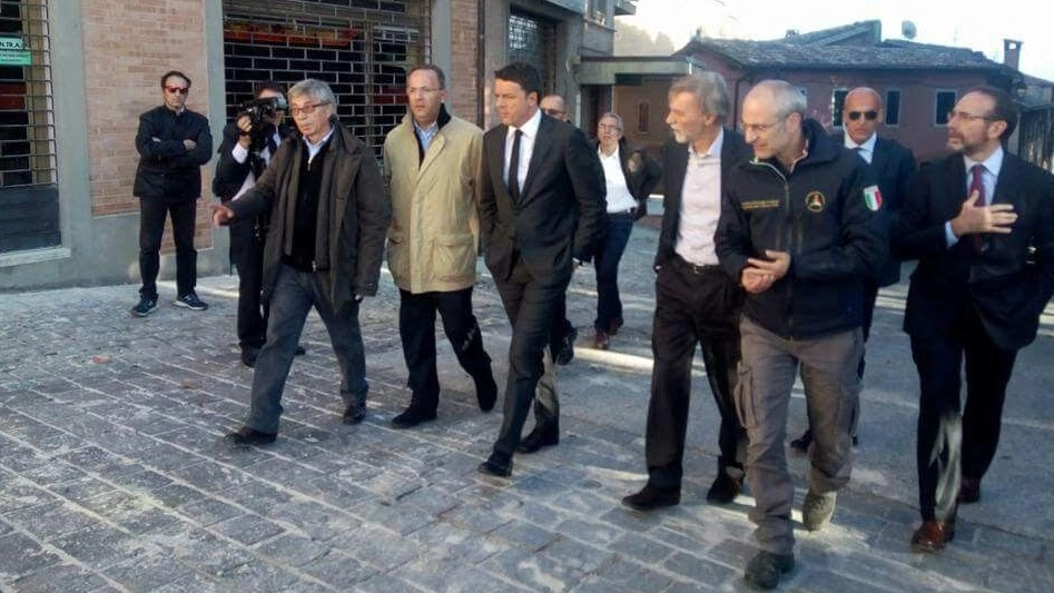 Matteo Renzi in visita a Camerino
