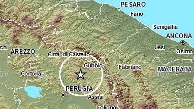 L’area interessata dal terremoto (Fonte Ingv.it)