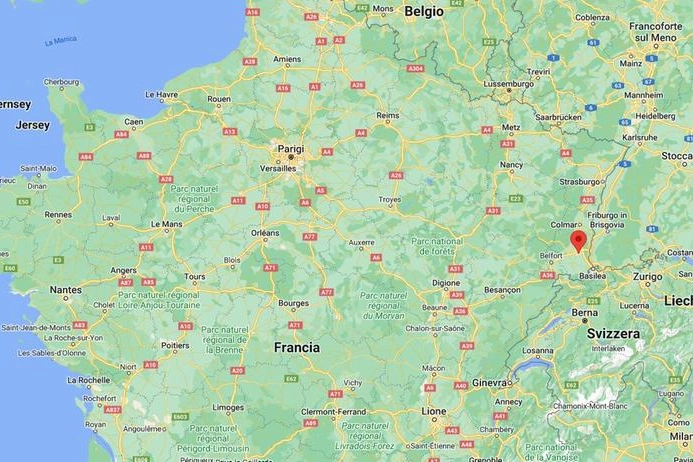 Dove si trova Mulhouse, il centro dove è stato arrestato il tunisino (Google Maps)