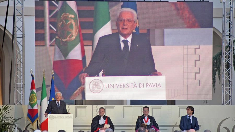 Il presidente Mattarella all'Università di Pavia