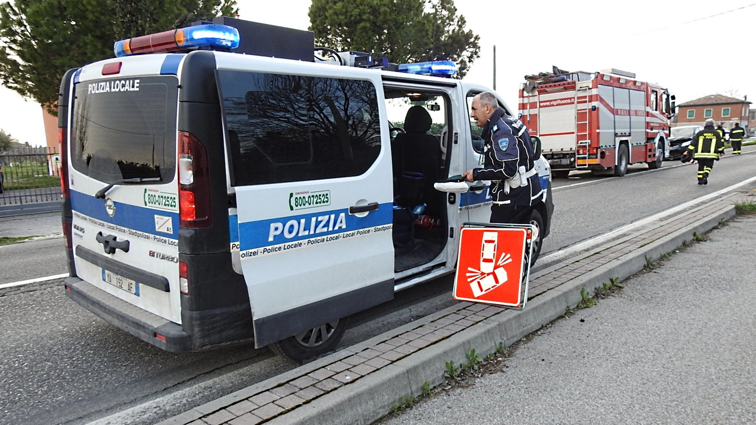 Incidente a Faenza, polizia locale in una foto d'archivio Scardovi