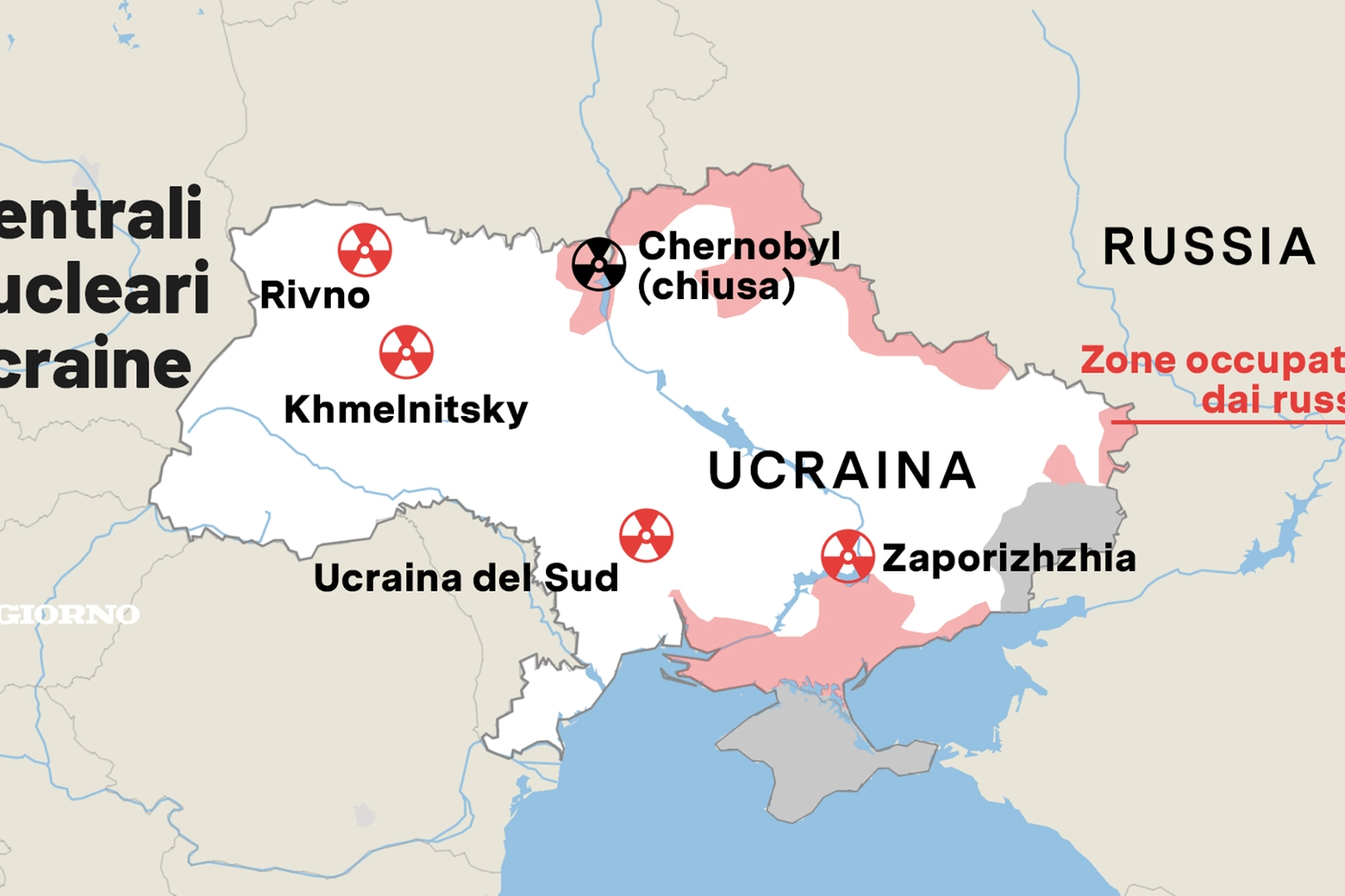 Le centrali nucleari ucraine