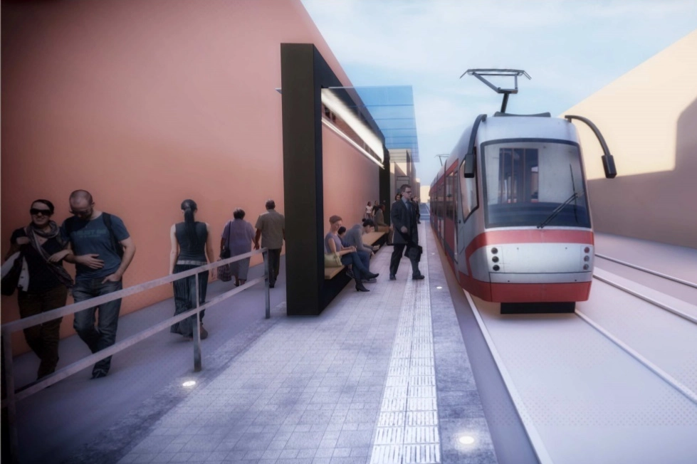 Un rendering del tram: sono partiti i cantieri, dureranno quattro anni