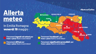 Maltempo Emilia Romagna, nuova allerta meteo rossa per venerdì 19 maggio