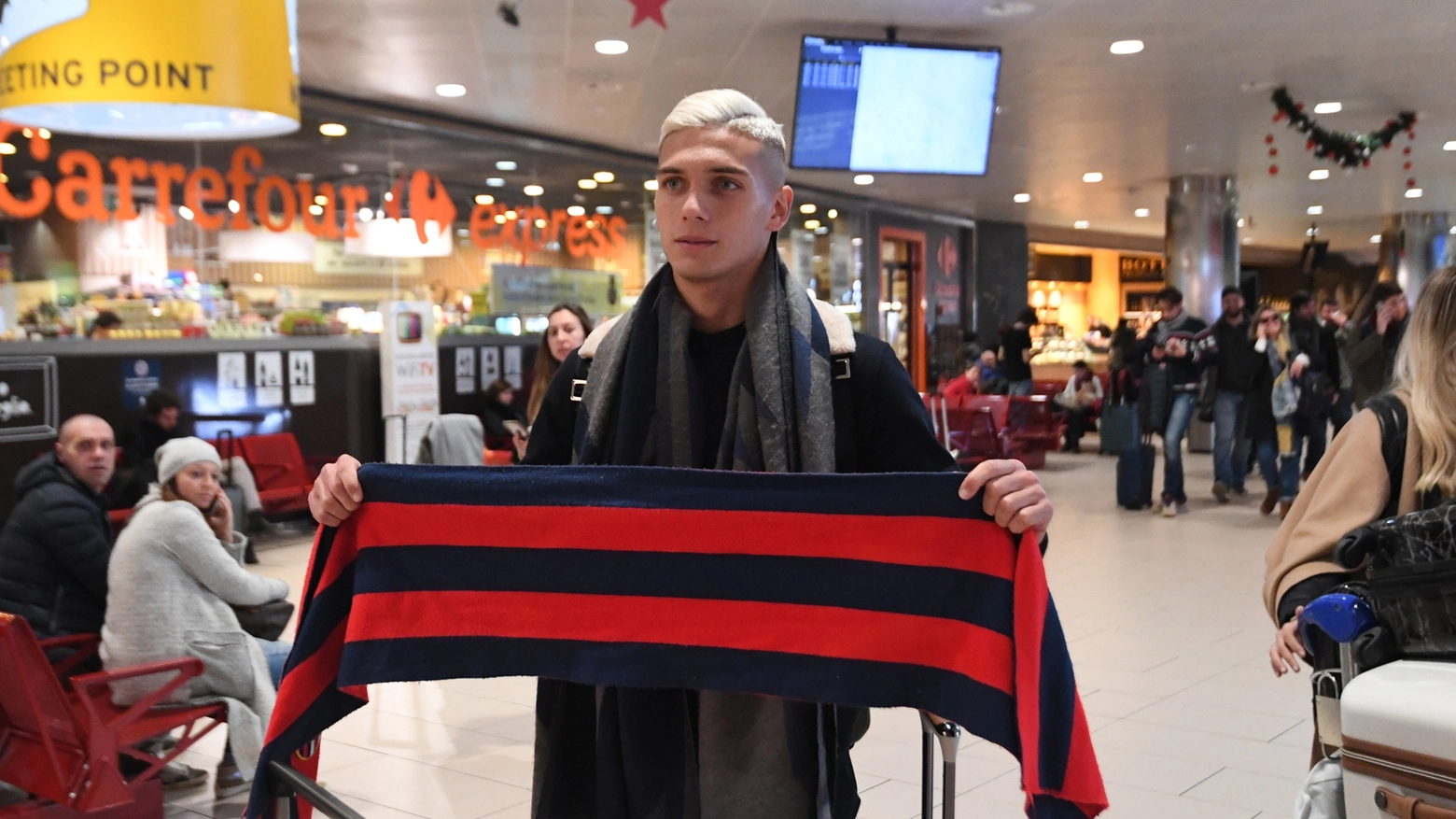 Nicolas Dominguez, 21 anni, è il nuovo centrocampista rossoblù (foto Schicchi)