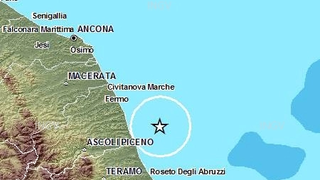 La zona interessata dal terremoto tra Ascoli e Teramo (fonte Ingv.it)