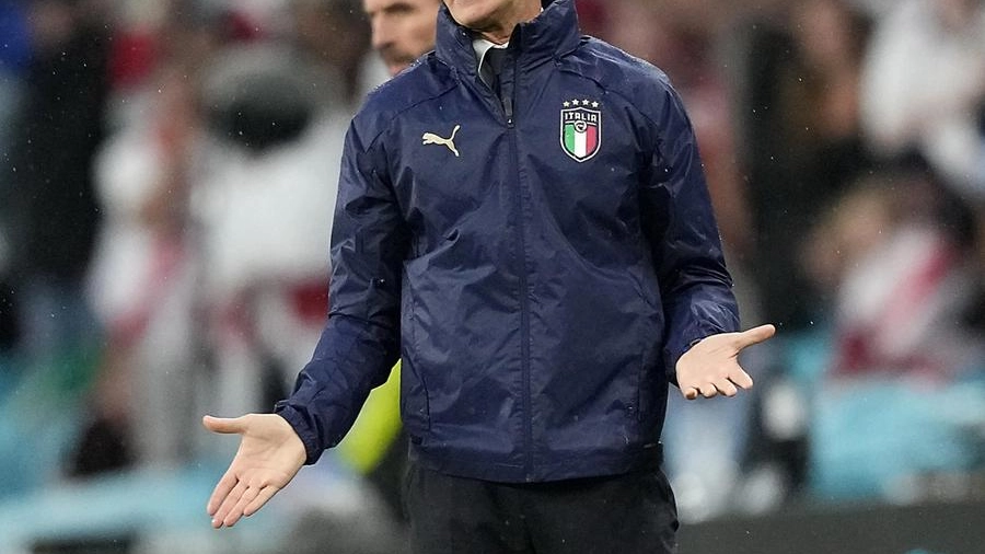 Mancini durante la finale di Euro 2020