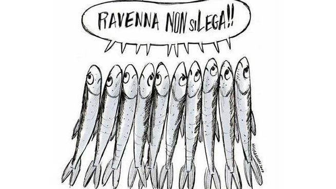 Flash Mob delle sardine di Ravenna il 4 dicembre