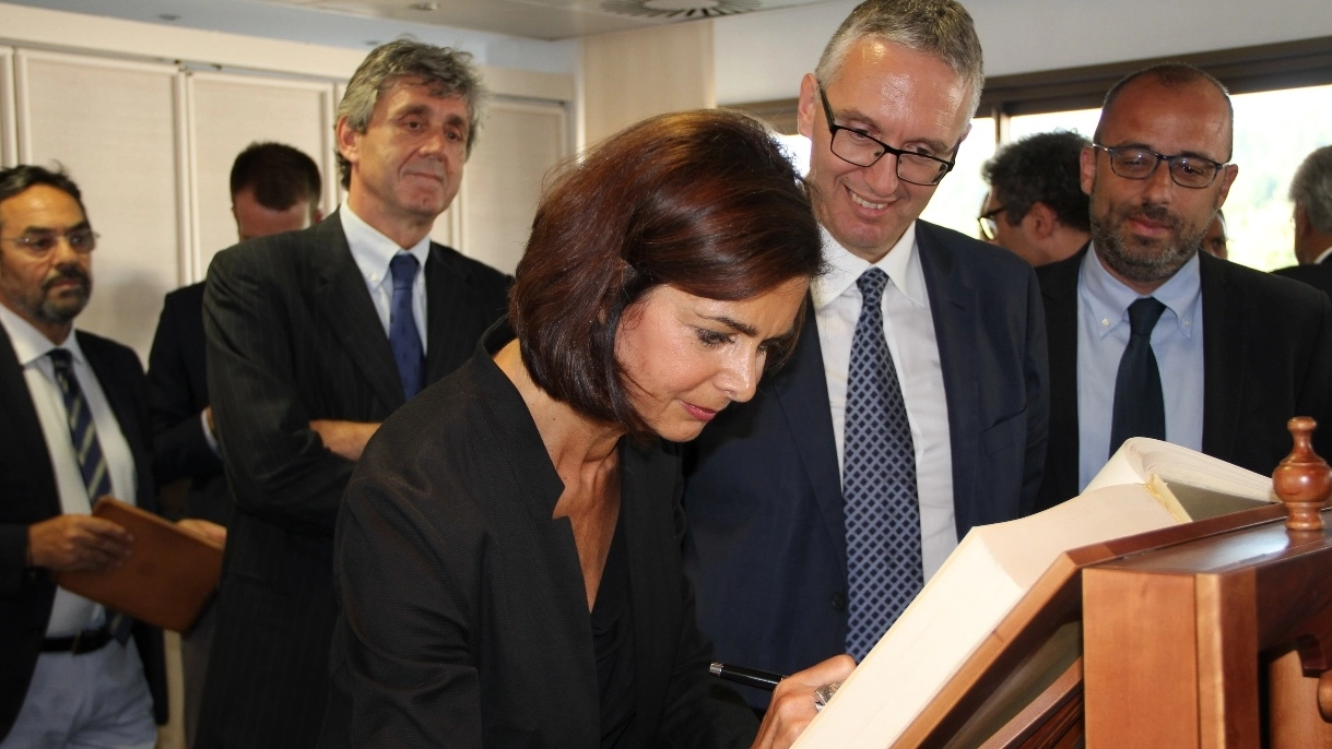 La presidente della Camera, Laura Boldrini, con Luca Ceriscioli
