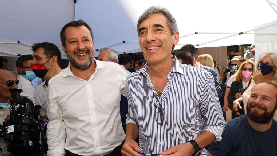 Matteo Salvini con Fabio Battistini