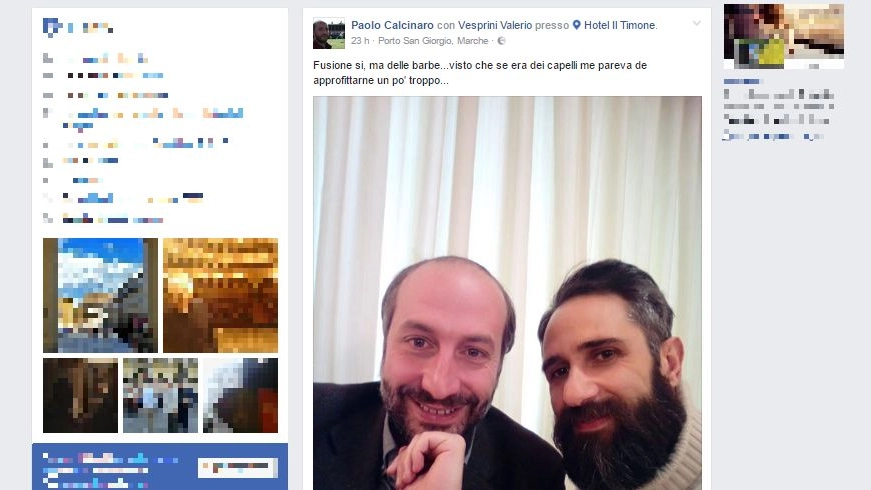 Calcinaro ironizza sulla fusione tra Fermo e San Giorgio: la foto postata su Facebook