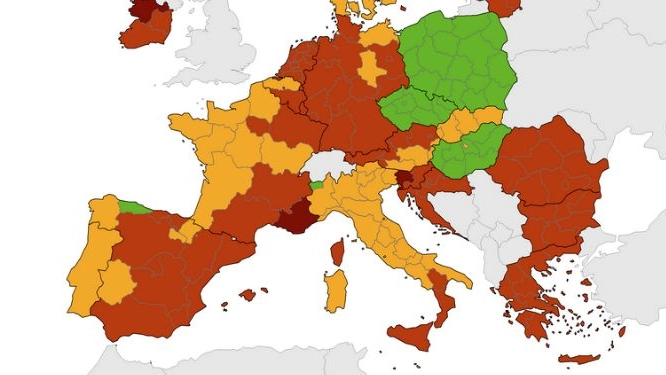 La mappa dei colori: Mache, Toscana e Sardegna tornano gialle per l'Ue