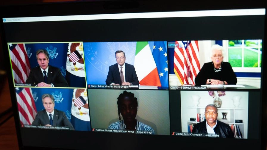 Draghi in video conferenza al Global Covid-19 Summit