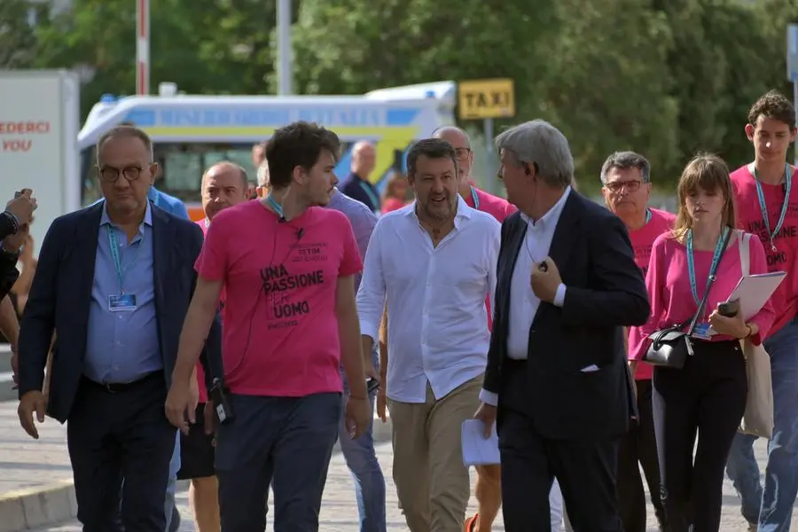 Meeting di Rimini 2022, l'arrivo di Matteo Salvini
