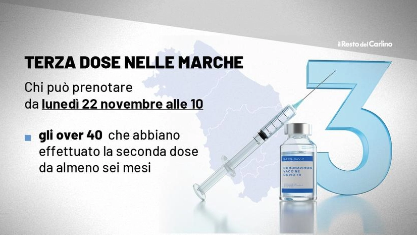 Vaccino Covid: anche nelle Marche via alla prenotazione della terza dose agli over 40