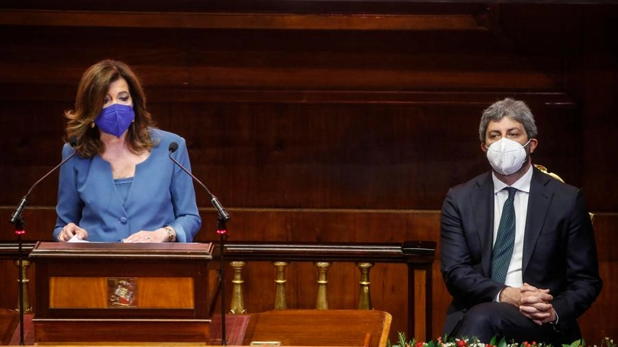 Green pass in Parlamento: Elisabetta Casellati e Roberto Fico (Ansa)