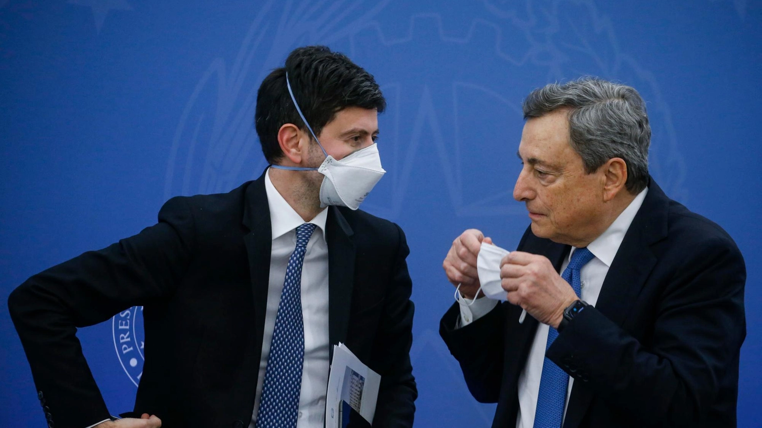 Roberto Speranza e Mario Draghi