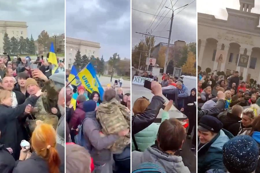 Festeggiamenti a Kherson (Forze armate ucraine/Ansa)