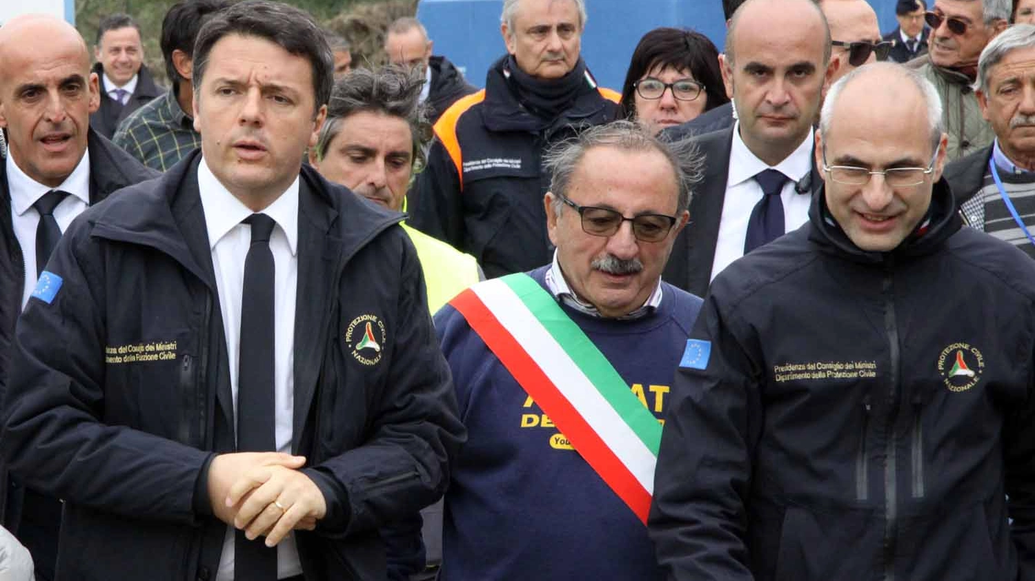 Il premier Renzi in visita ad Arquata
